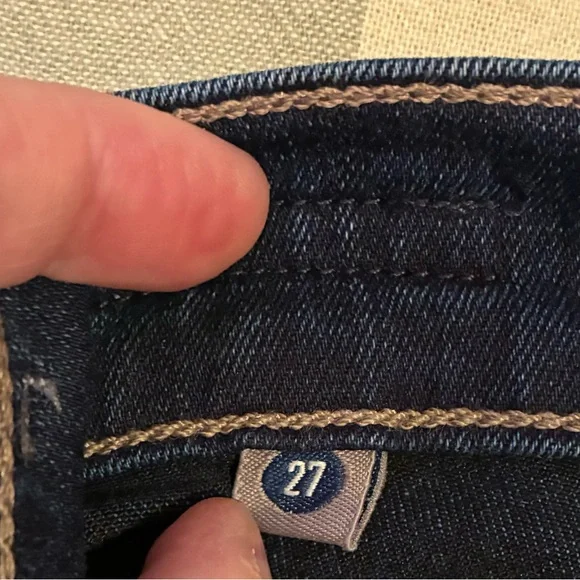 Citizens Of Humanity Slim Straight Leg Dark Wash Blue Jeans Denim Stretch 27 - Picture 6 of 7